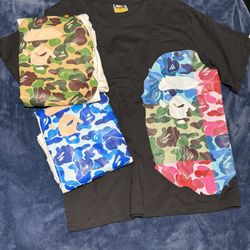 Bape shirts, sizes M,2xL,3xL read description