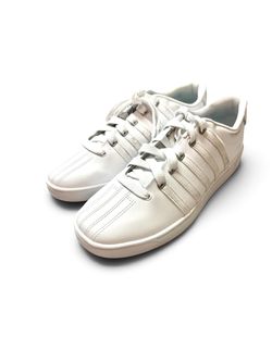 K-Swiss White Leather Low-Top Sneakers