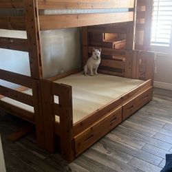 Bunk Beds With Twin Top (mattress Included) And Full Bottom With Stairs