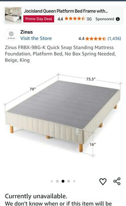 Standard king size metal bed frame
