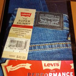 LEVI STRAUSS & CO STYLE #710 SUPPER SKINNY STRETCH DENIM JEANS FOR WOMEN SIZE  8 REG
