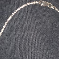 22 In Silver Diamond CutRope Chain Necklace 