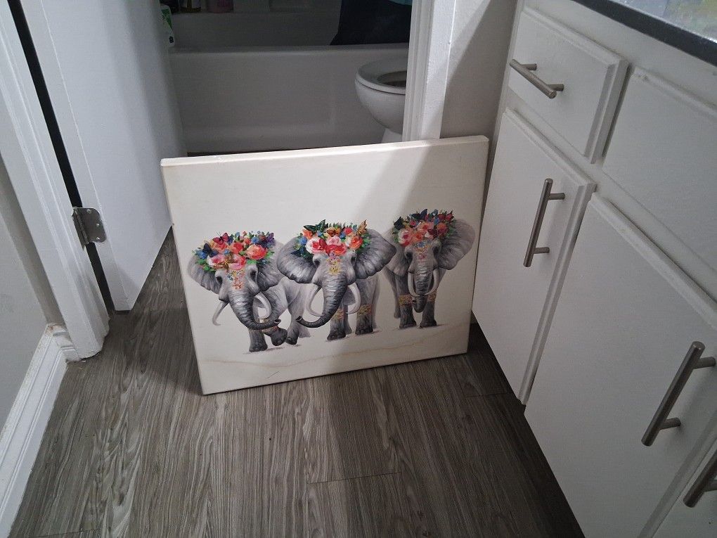 Painting Of 3 Elephants