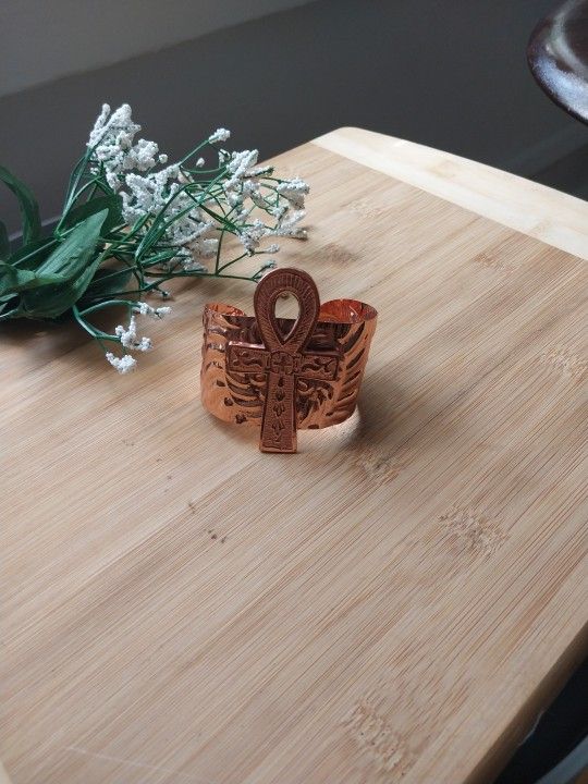 1PC Ankh Copper Cuff Bracelet