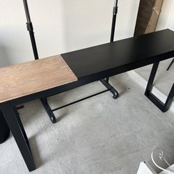 Black Metal & Wood Console Table - Lightly Used 
