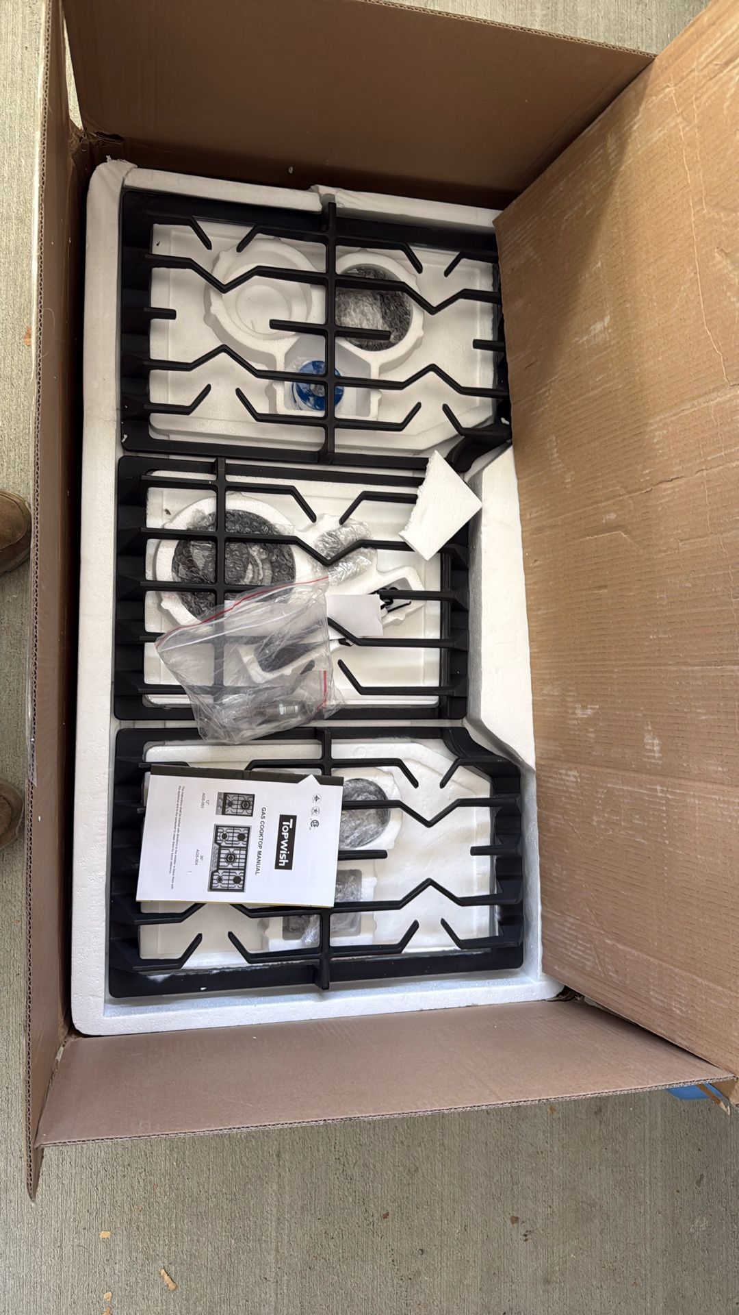 stove top in box stainless top