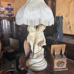 Vintage Cherub With Table  Lamp 