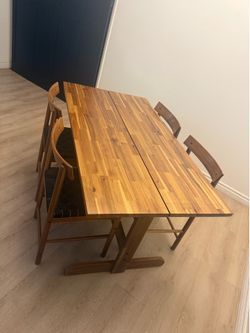 Dining Table Set, acacia wood
