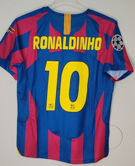 Nike Mens Retro 2005 Ronaldinho Barcelona Home Jersey Original Size Large Xl No Trade