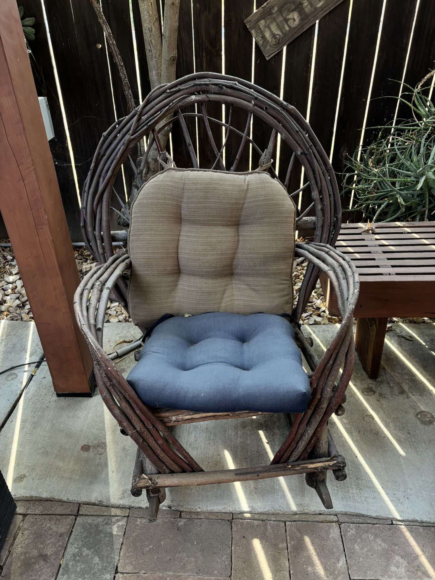Wooden stick rocking chair