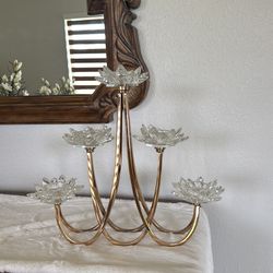 5 crystal candle holder