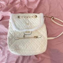 Faux Leather Quilted Backpack