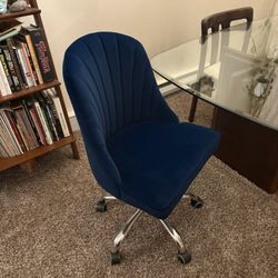 Blue Velvet Office Chair 