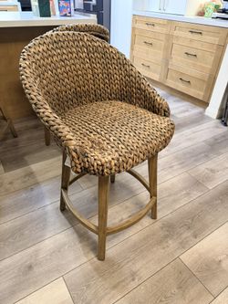 Pottery Barn Rattan Swirl Counter Stool
