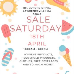 SALE ¡SATURDAY 18TH APRIL 10:00AM - 2:00PM HYGIENE PRODUCTS, HOUSEHOLD PRODUCTS, CLOTHES, FREE BEVERAGES AND SO MUCH MORE!! UNIT IS LOCATED IN FRONT O