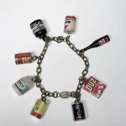 Rare Vintage 1940's Plastic Charm Bracelet Duz/Crisco/Mobil Oil/Heinz/Pepsi Cola