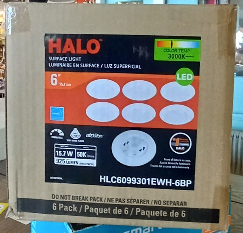 Halo HLC 6 in. 3000K Integrated LED Recessed Light Trim (6-Pack)