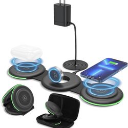 3 in 1 Wireless Charging Station,Apple Magnetic Foldable Fast Charger Pad for Magsafe iPhone14/Pro/Max/Plus/13/12/11/Pro/XS/XR/8,Watch Series 4/5/6/7/