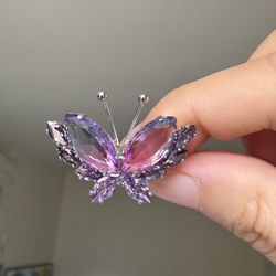 Size Adjustable Purple Butterfly Ring