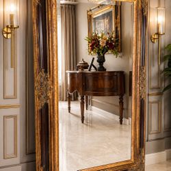 ✨ Gorgeous! Ornate Oversized Beveled Wall Mirror 
