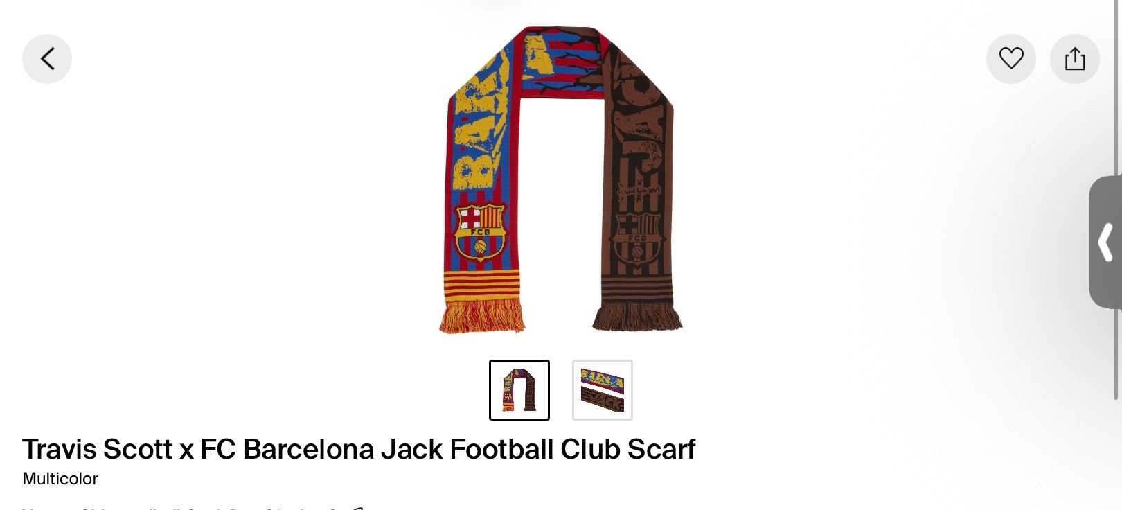 FC Barcelona X Travis Scott Cactus Jack Scarf
