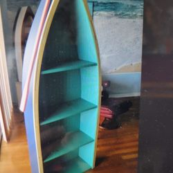 Boat With Oars Nautical Bookcase Shelf