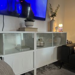 IKEA White cabinet with Sliding Doors