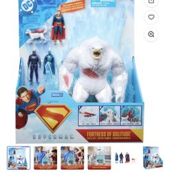 DC Comics SUPERMAN, Fortress of Solitude Battle Set with 3 Action Figures, for Ages 4 and up