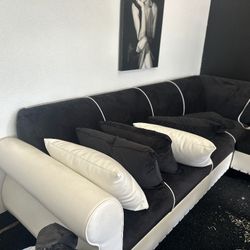 Black & White Sectional Couch