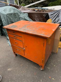 Old industrial workbench