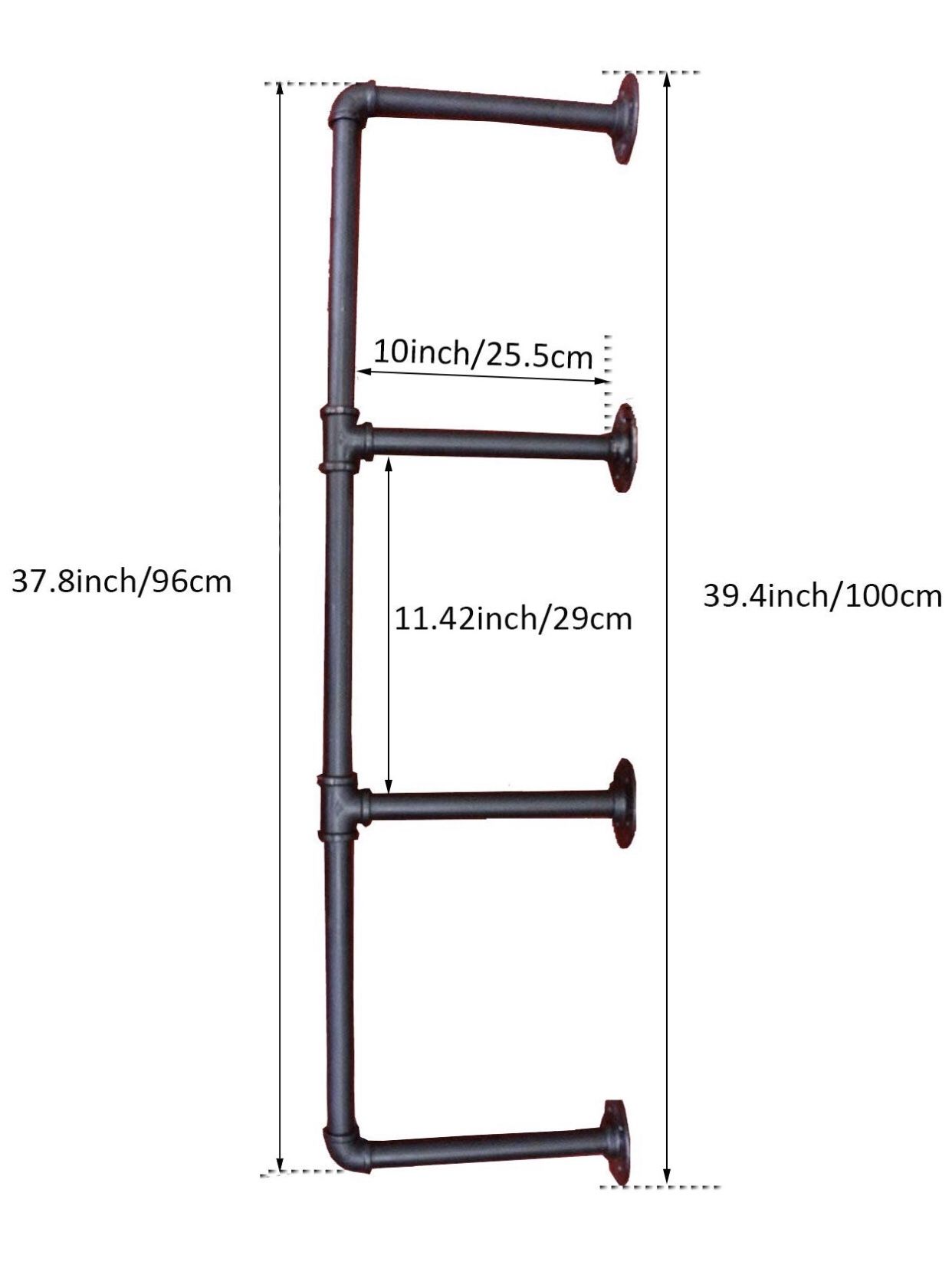 Industrial Pipe Shelf Kit Hanging Bookshelf for Wall Open Pipe Shelving