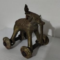 ANTIQUE BRASS -BRONZE TOY - ELEPHANT 5"×4"×3.5"- C10