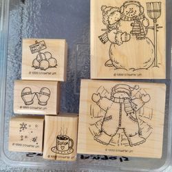Stampin Up Snow Angels Rubber Stamps