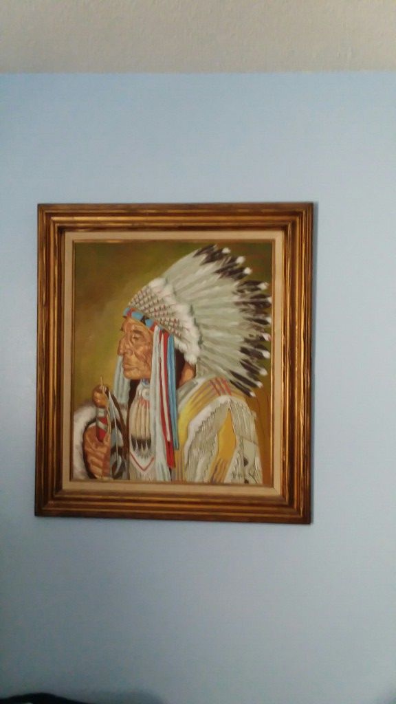 Native American oil painting