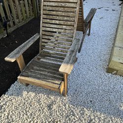 Two Wooden Yard Chairs 