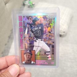 Ronald acuna Jr. Topps Chrome  Silver Refactor Baseball Card 