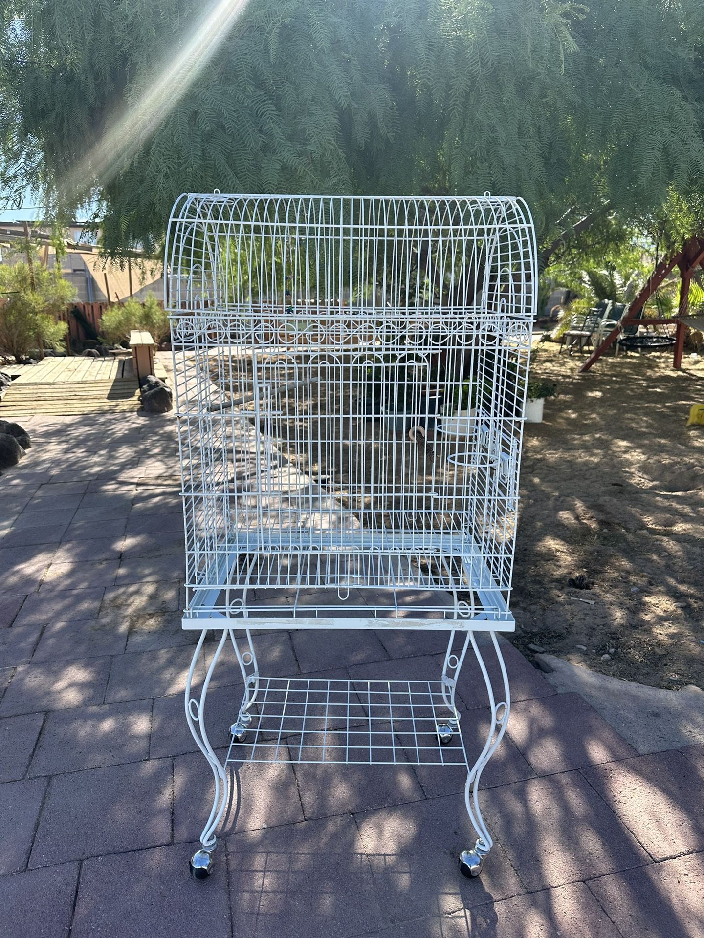 54" Bird Parrot Stand Cage For Cockatiel Cockatoo Caique Conure Finch Cockatiel