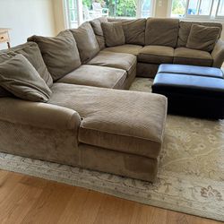 Sofa Sectional 3 Piece Chaise Large Couch & Ottoman Coffee Table  