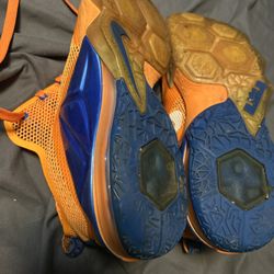 2015 Nike LeBron 12 XII Low Calves Classic Orange Citrus Shoes 