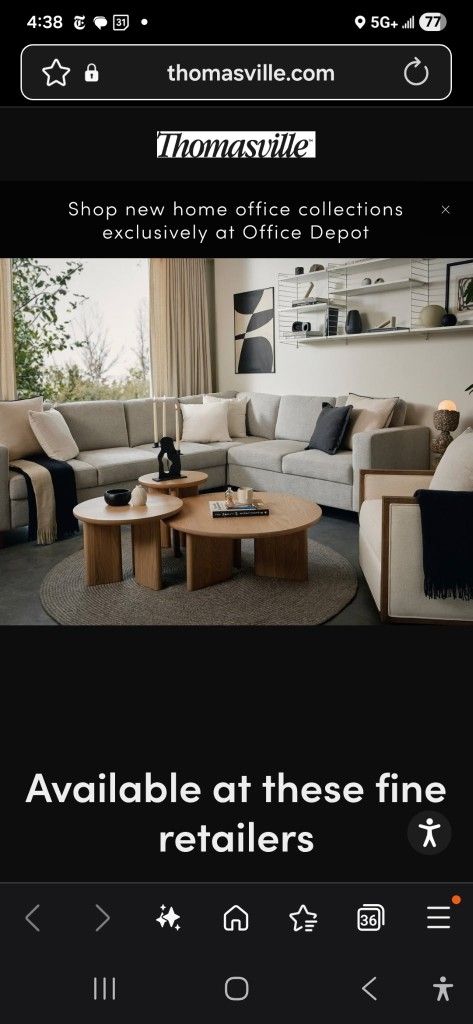 BLACK FRIDAY SALE $1,195 Thomasville Sectional Sofa – New, with Storage & Guest Bed Conversion  (Lawrenceville, NJ)