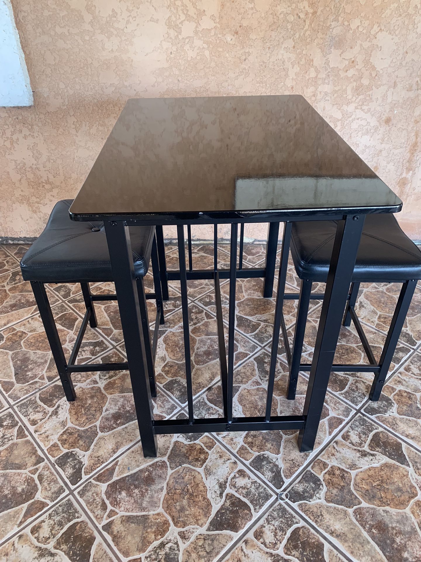 Bar Table With Two Stools 