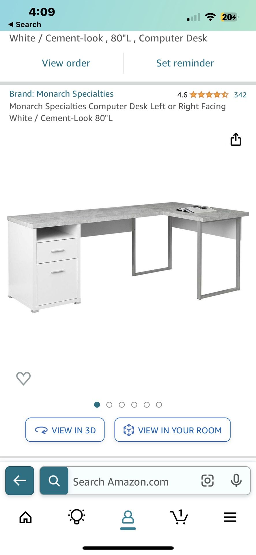 L Shaped Desk brand monarch