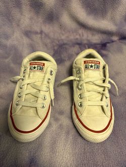 Boys size 11,  ChuckTaylor Converse, All-Stars, white and red
