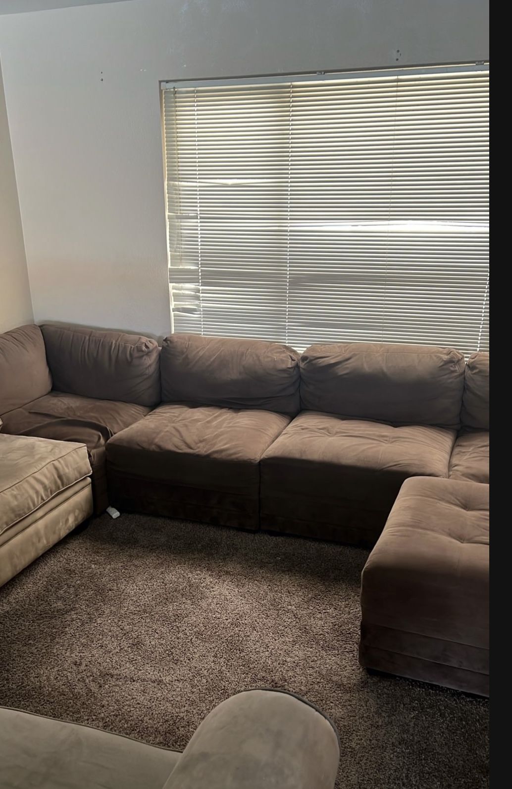 Brown Fabric Sectional Couch