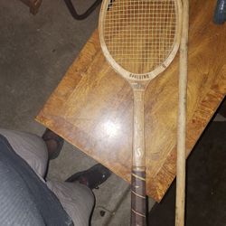 Vintage Spalding Ashley Cooper Signature Wood Tennis Racquet w Press 1960s