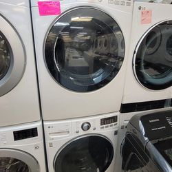 LG Front Loading Washer And Stackable Gas Dryer Set 