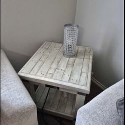 Ashley rustic end table with USB plugs