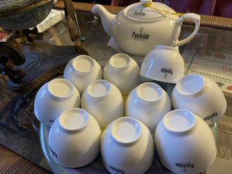 A Nice 10 Fan Asian Tea Cups Set For Your Party 