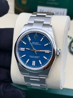 Brand New 2026 Rolex Oyster Perpetual 41mm 134300 Blue Dial Smooth Bezel Steel Oyster Full Set Box Card Booklets