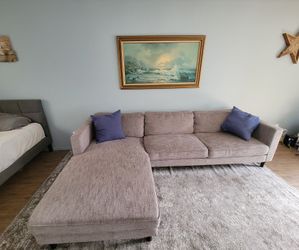 Cosmos grey 2 piece sectional cheap with left arm facing chaise